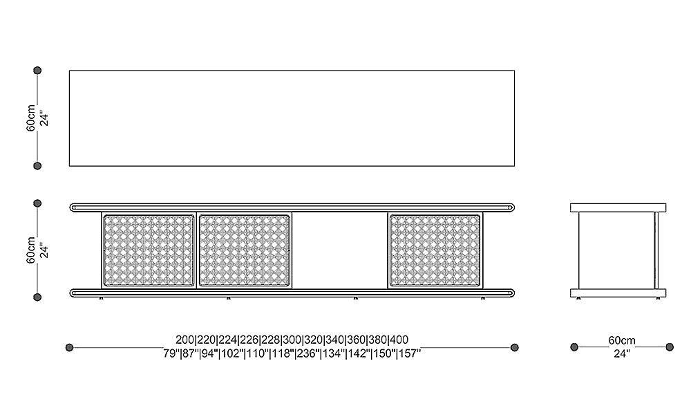 Image of the main dimensions of the product